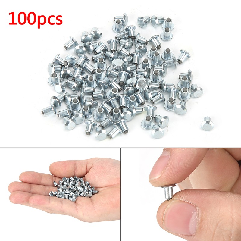 100Pcs 6.5mm 0.3in Wheel Tire Stud Screws Anti Slip Nails
