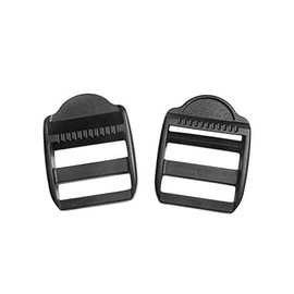 CooBigo 50Pack 1" Plastic Black Ladder Lock Slider Adjustable Buckle For Backpack Straps Webbing Parts (Webbing size:1"(25mm) Black)