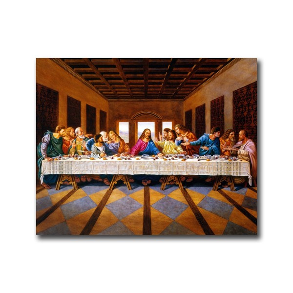 Jesus Christ The Last Supper Religious Wall Picture Framed Art Print (Unframed)