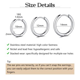 AVYRING 7 Pairs of Hoop Earrings, 20G Cartilage Helix Flat Back Earrings with CZ, Daisy, Heart, Tassels, Hypoallergenic Surgical Steel, Stackable Seepers Earrings for Women, Stainless Steel