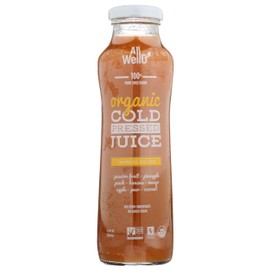 Allwello, Organic Cold Pressed Juice, Tropical Escape, 11.1 Fl Oz