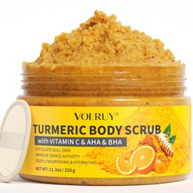 VOERUY Exfoliante Corporal De Cúrcuma, 10 De AhaBha Y Vitamina C, Ideal Para Cuerpo, Manos, Pies Y Zona Del Bikini. Piel Suave E Hidratada Para...    