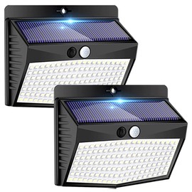Peasur 2 Packs Solar Outdoor Lights Motion Sensor Solar Security Lights Waterproof with 3 Lighting Modes Solar Powered Wall Lights Outside for Garden Fence Yard