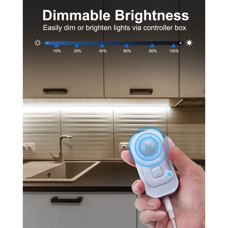 Motion Sensor Led Light Strip - Under Cabinet Lighting with