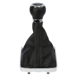 ORIGEN Specific knob with vw passat b6 b7 cc bellows (2005-2013) and 5/6 speeds with interchangeable gear plates, black leather-like bellows and black knob with chrome details.