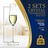 NutriChef Champaign Glasses - 7Oz Clear Champagne Flutes (Set of