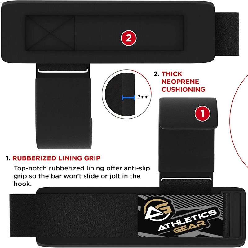 Heavy Duty PRO Weight Lifting Hooks Straps (Pair) - Weightlifting