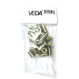 Veda M8 X 15 TYPE D THREADED WOOD INSERT NUTS (PACK OF 25)