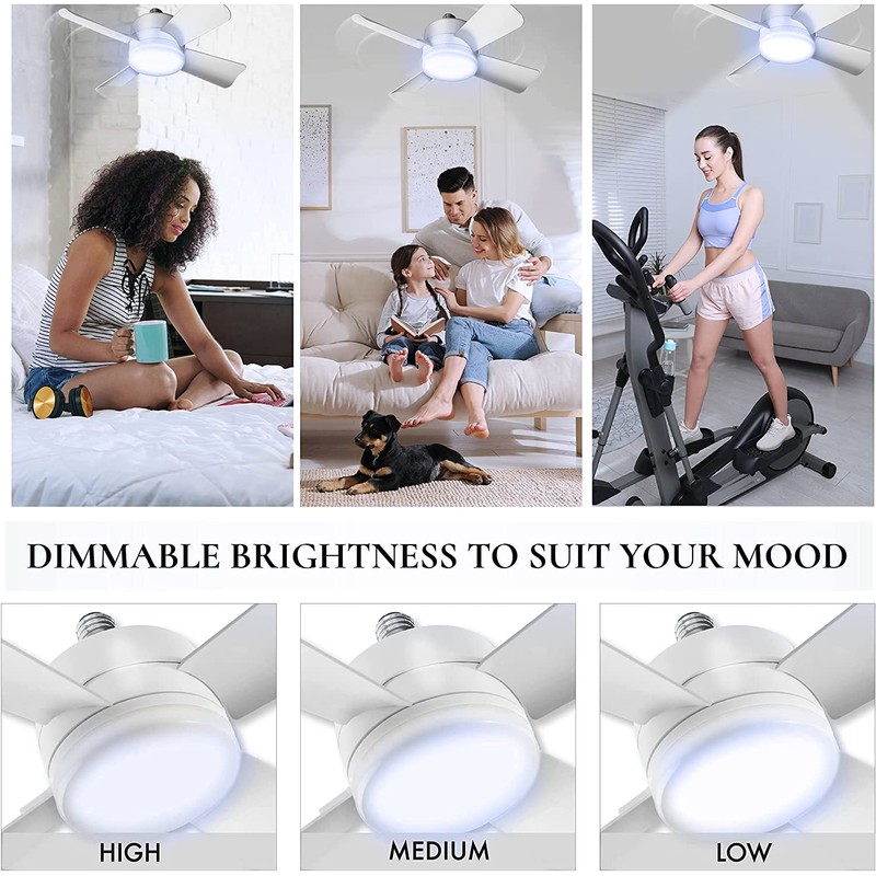 Bell+Howell Socket Breeze Modern Ceiling Fans with LED Lights, 10"