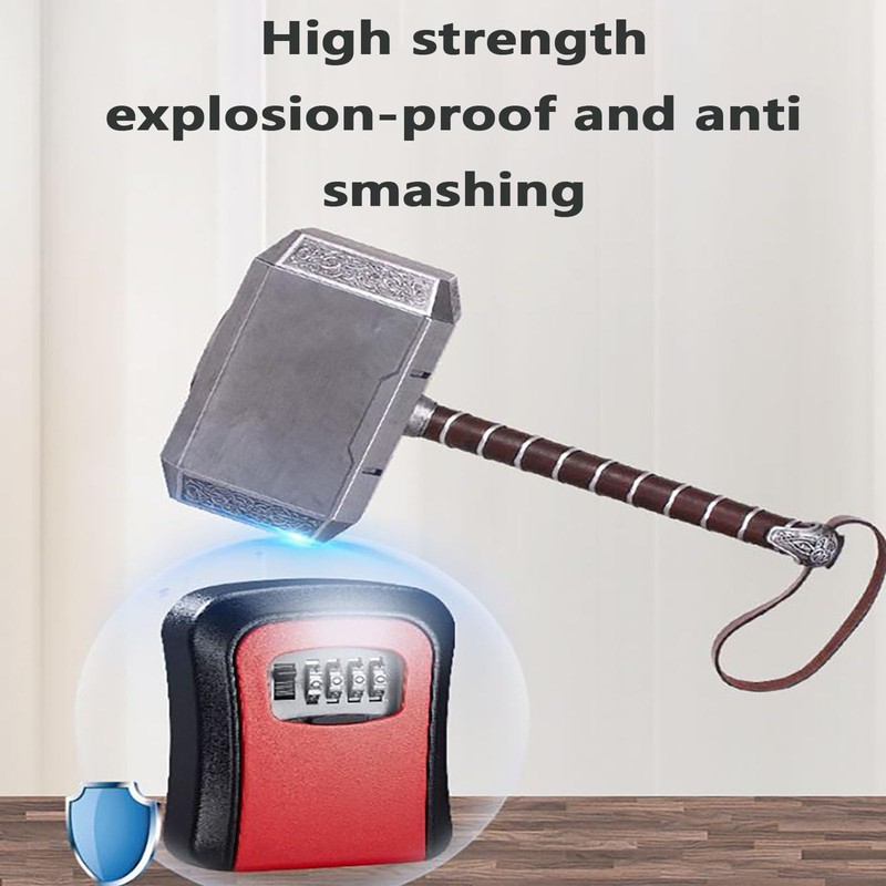 SYGELER Key Lock Box with Resettable Combination Code - Wall-Mounted