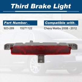 Center High Mount Third Brake Light Stop Lamp New Compatible with Chevy Malibu 2008-2012 Red Lens 923-289 15271122