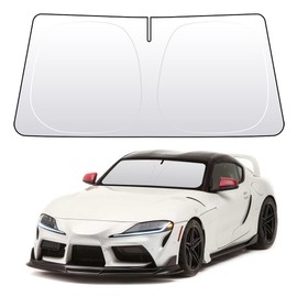 Front Windshield Sun Shade Custom Fit for Toyota Supra 2020-Present Sunshade Foldable UV Ray Reflector Sun Visor Protector Accessories Shield Cover Reflective (for Toyota Supra 2020-Present)