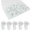 Rierdge 60 Pcs Non-Marking Hooks, Removable Hard Wall Hanging Hook