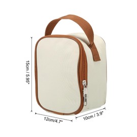 PATIKIL 5"x4"x6" Insulated Lunch Bags, Reusable Bento Bags Thermal Lunch Tote Portable Food Containers Bag for Men and Women, Beige