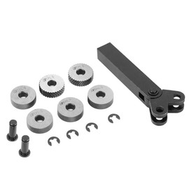 Knurling Wheel, 7-Piece 0.5/1/2mm Steel Knurling Tool Diagonal Linear Double Wheel Knurling Set with 1 Piece Knurling to Replace a Damaged Linear Knurling Wheel