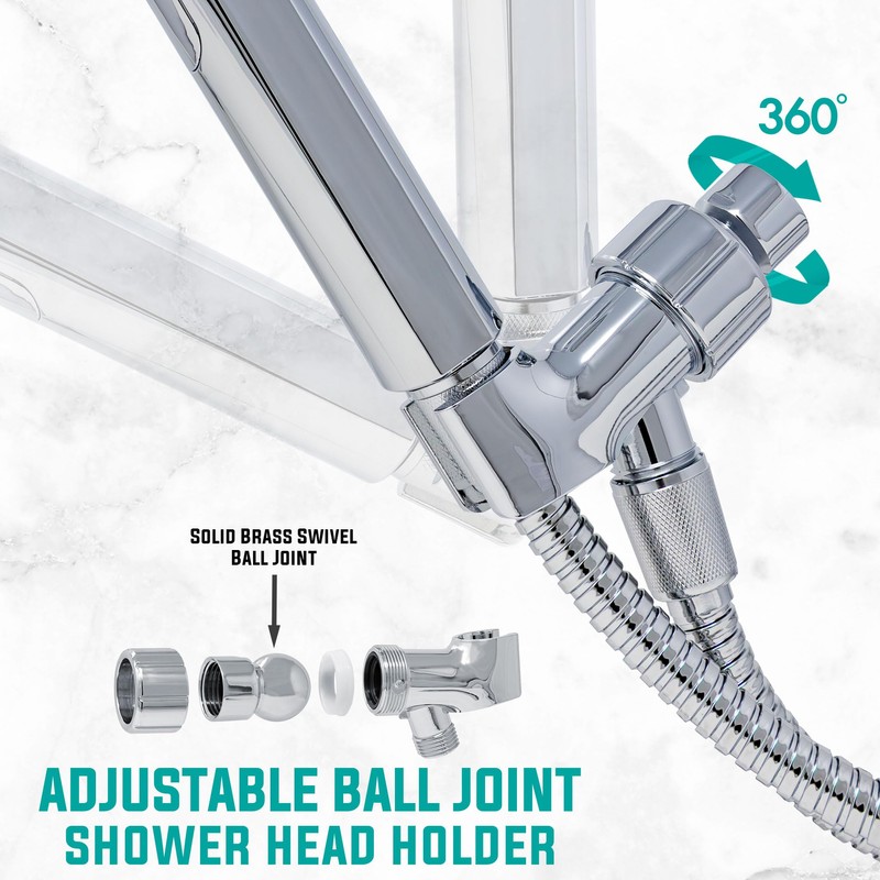 Metpure High-Pressure Handheld Shower Head with Easy Clicker for Multiple