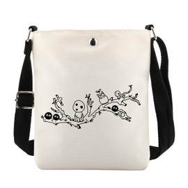 KUIYAI Japanese Anime Crossbody Bag, Anime Lover Gift, Anime Theme Shoulder Bag for Fans (sootXKUK), White, Small