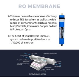 LiquaGen 200 GPD Reverse Osmosis Replacement Membrane Element | Water Filter Replacement – Under Sink and Reverse Osmosis System