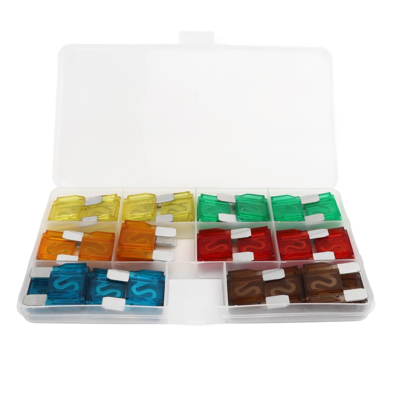 24Pcs Automotive Fuse Assortment Kit with Storage Box Zinc Alloy