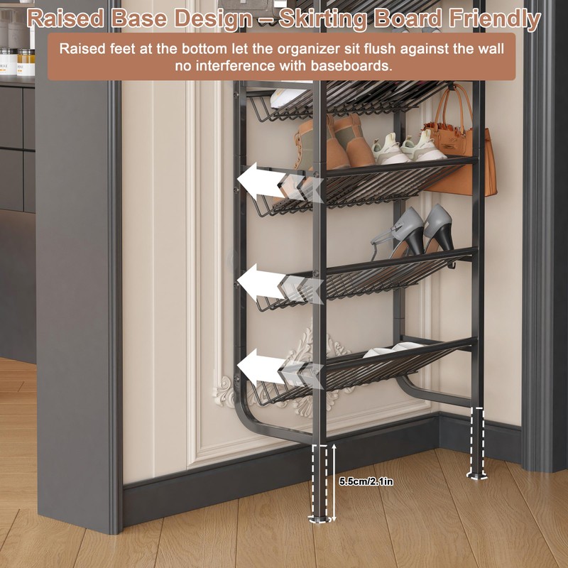 UMDONX 9 Layer Shoe Rack for 18 Pairs Shoes, Freestanding