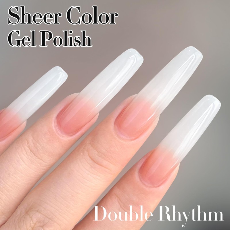Double Rhythm Translucent Gel Polish Sheer Neutral Natural Light Milky