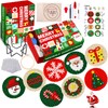 XIMISHOP 8PCS Christmas Punch Needle Coasters Kit，Easy Punch Needle Starter