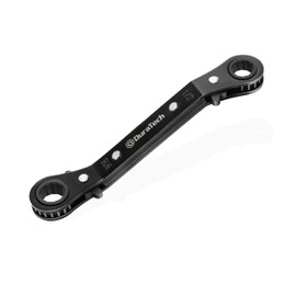 DURATECH 1/2 Inch x9/16 Inch Double Offset Box End Reversible Ratcheting Wrench, SAE, Heavy-duty, Matte Chrome Plated, Ratchet Spanner Crooked for Narrow Spaces