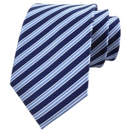 Corbata clásica de jacquard tejida para hombre, corbata de fiesta formal de negocios, Azul marino, Talla única