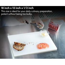 CURTA 2-Pack Cutting Boards for Kitchen, 18" x 12" x 0.5" White & Green Color Coded Plastic Chopping Board with Anti Slip Surface Dishwasher Safe