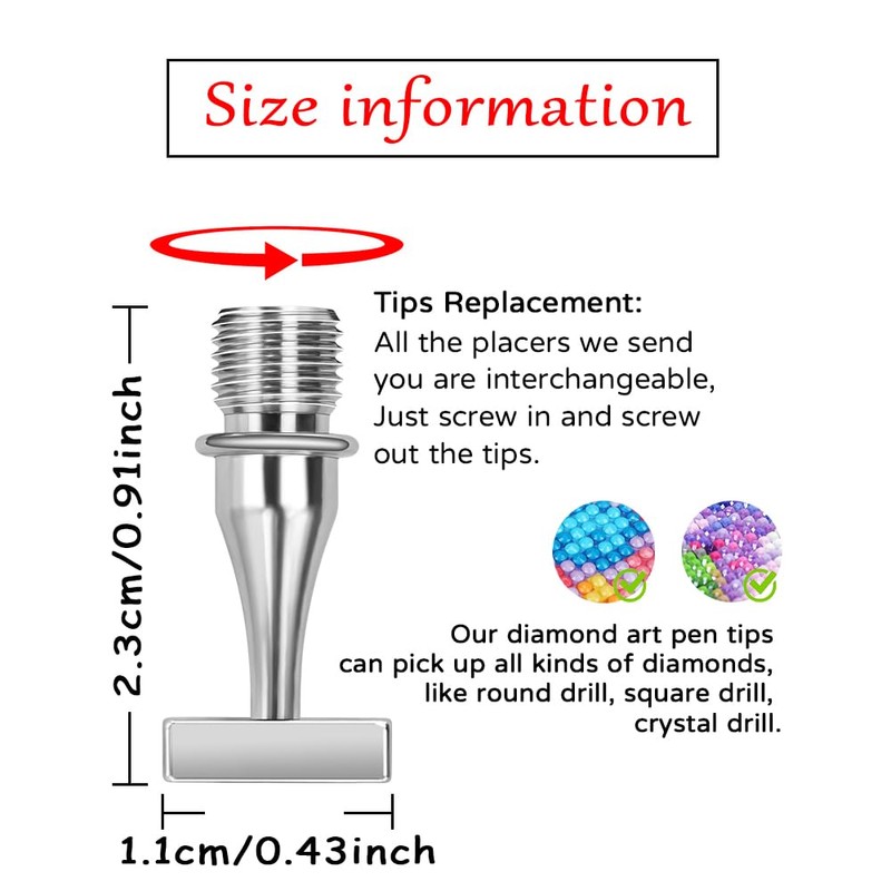 Thin Version Stainless Steel Diamond Painting Art Drilling Tips Nibs