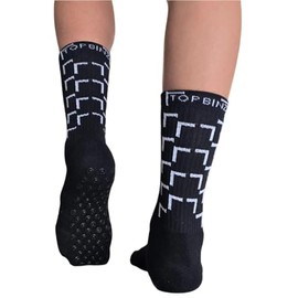 TOP BINZ Grip Soccer Socks Anti Slip Non Slip Mens and Womens Athletic Socks for Soccer Futbol Footbal Basketball, 2 Pair (US, Alpha, Small, 2, Black)