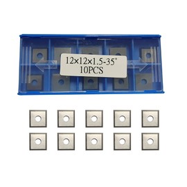 FOXBC 12mm x 12mm x 1.5mm Square Corners Carbide Inserts for Amana, BINSTAK CNC Spoilboard Surfacing Grooving Router Bit and Other - 10 Pack