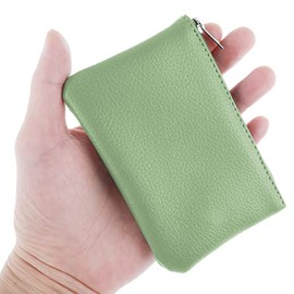 TIESOME Monedero de monedero de poliuretano con patrón de lichi con cremallera, monedero portátil para mujer, monedero mini monedero para mujer, bolsi
