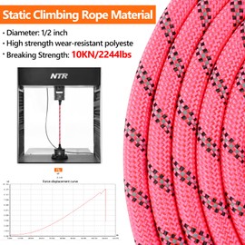 NTR 50FT Long Dog Leash, Rope Dog Leash with Swivel Lockable Hook and Comfortable Padded Handle, Dog Training Leash Lead for Walking, Hunting, Camping, Backyard for Small Medium and Large Dogs, Pink