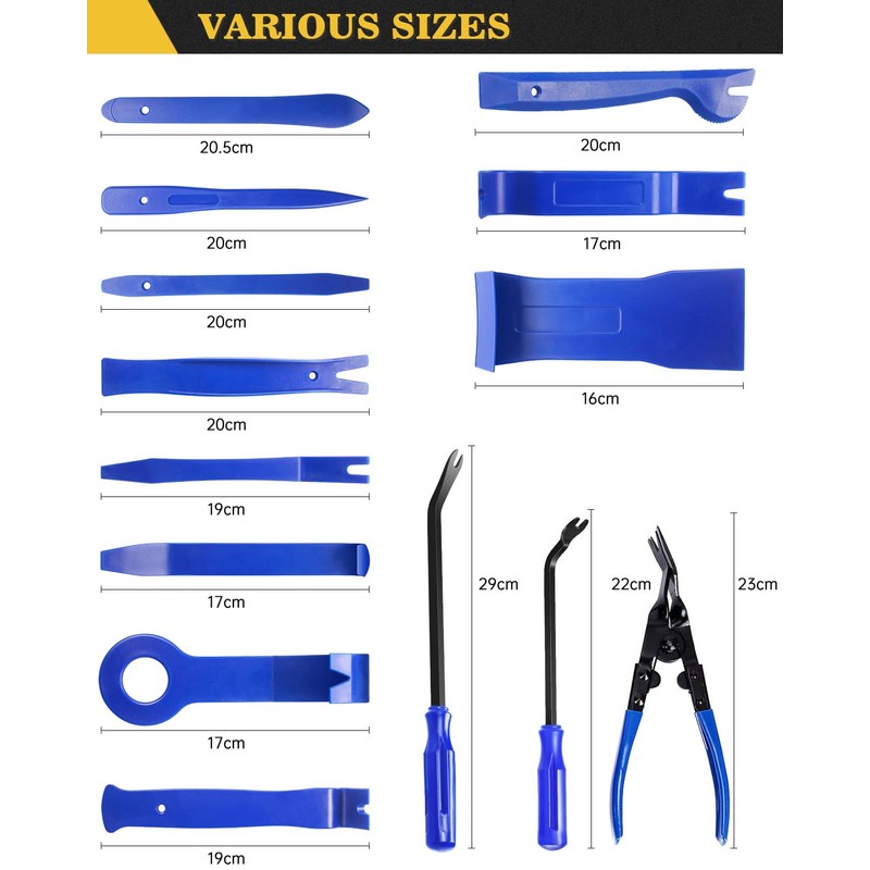 Poraxy Trim Removal Tool, 120Pcs Car Panel Door Audio Removal