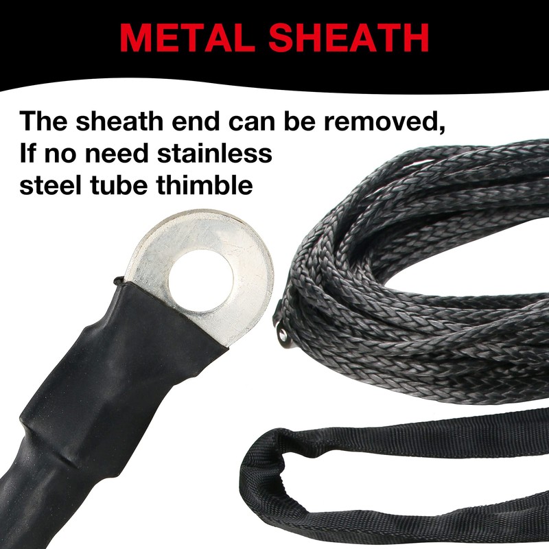 WROUGH 1/4" Synthetic Winch Rope Kit, 1/4 in x 50