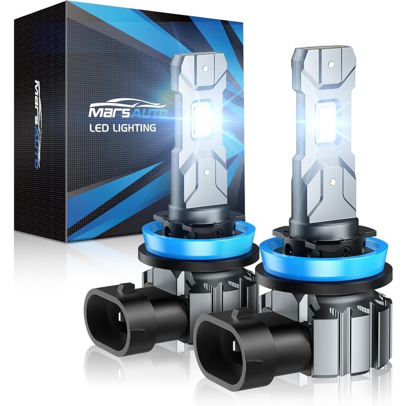 Marsauto H11 LED Headlight, 48000LM Ultra Bright, 1:1 Mini Size,
