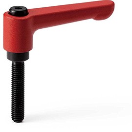 NBK Mechanical Component Parts Clamping Lever (Male Thread) Flat Type LHM-6B-25-RD (Red)