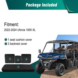 QYMOTO CFMOTO UFORCE 1000 XL Rear Seat Cover,1680D Oxford Fabric with Abrasion Resistance Outdoor Covers Compatible with Uforce 1000 XL Seat 2022-2024 Accessories
