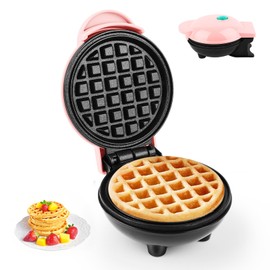Mini Waffle Iron, Belgian Waffle Machine, Diameter 10 cm, 220 V / 350 W, Small Waffle Iron, Classic, Double-Sided Heating