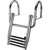 Hoffen 4 Step Pontoon Boat Ladder, Stainless Steel Telescoping Folding