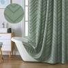 Chyhomenyc Chevron Extra Long Sage Green Boho Shower Curtain 72x84