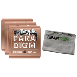 3 Pack of Ernie Ball 11-52 Paradigm Light Phosphor Bronze Acoustic Guitar String