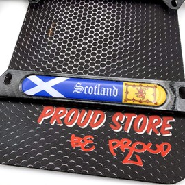 Scotland Flag Domed Carbon Look License Plate Frame -US Size- Scotland, Scott, Scottish Flag License Frame