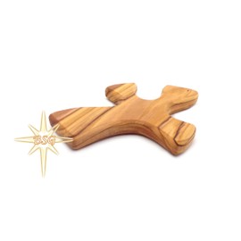 Dacaret Factory, Bethlehem Star Gifts Lot of 2 Healing Crosses Olive wood Clinging Crosses, 5In fits perfectly in the hand for praying, comfort cross, First Communion. Adult and Senior Palm Cross.