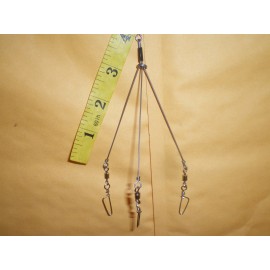 HAND MADE 10 CRAPPIE, UMBRELLA, BASS RIG, TESTED IN ALABAMA 3 ARMS .035 X 4" WEIGHTLESS