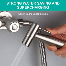 Bidet Set mit Handbrause Schlauch und Halter Edelstahl Wandhalterung mit 2 Dichtungen für WC Hand Duschkopf Brause Waschbecken