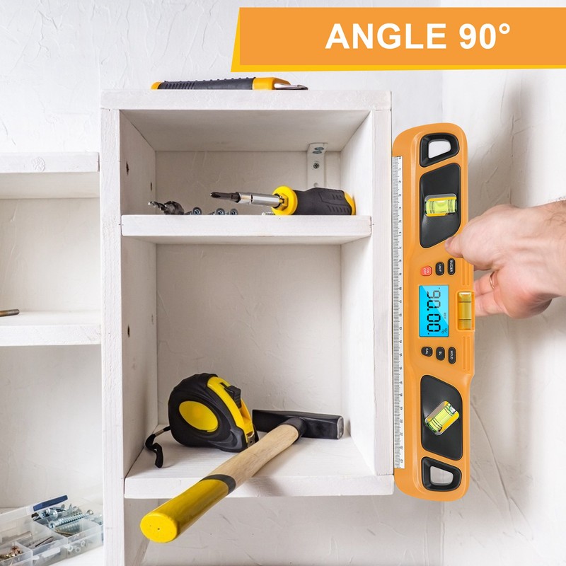 Digital Protractor LCD Display Stainless Steel Magnetic Level Multifunctional Angle