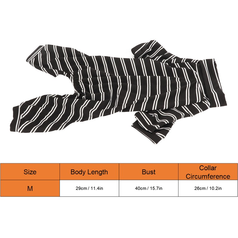 Dog Striped Pajamas Classic Black White Stripe Lightweight Full Coverage