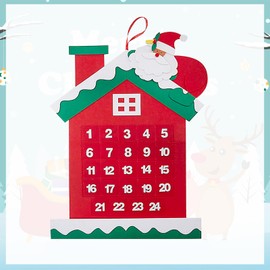 Christmas Felt Advent Calendar Christmas Advent Hanging Calendar Santa Felt Advent Calendar 59*43cm Christmas Countdown 24 Days with 24 Pockets Small Gifts candies for Kids Xmas Home Wall Door Decor